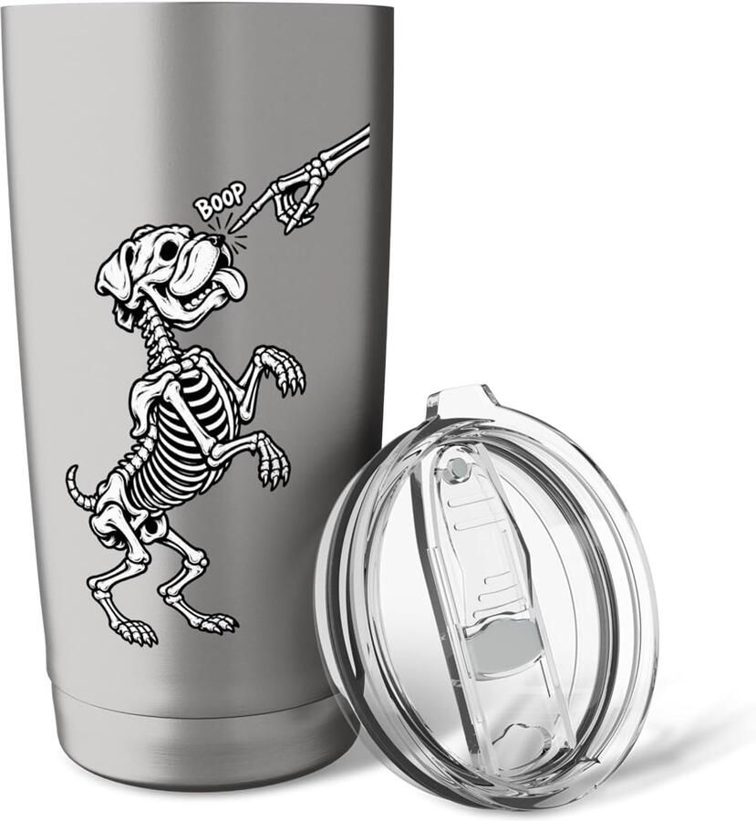 Skelet bulldog mok voor Halloween