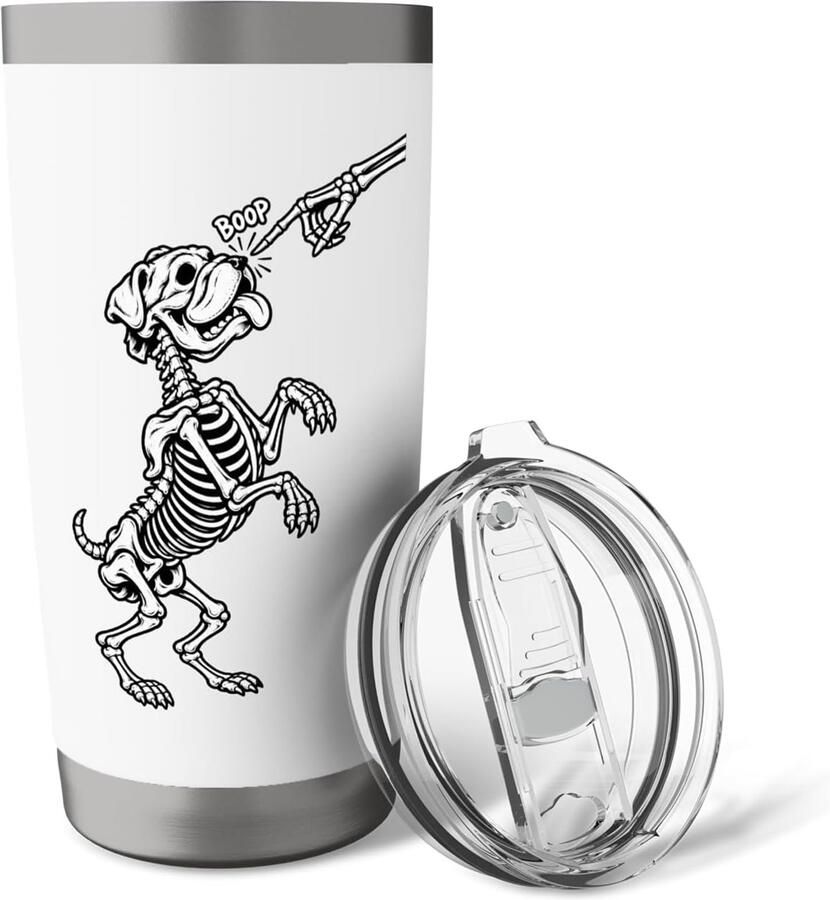 Skelet bulldog mok voor Halloween