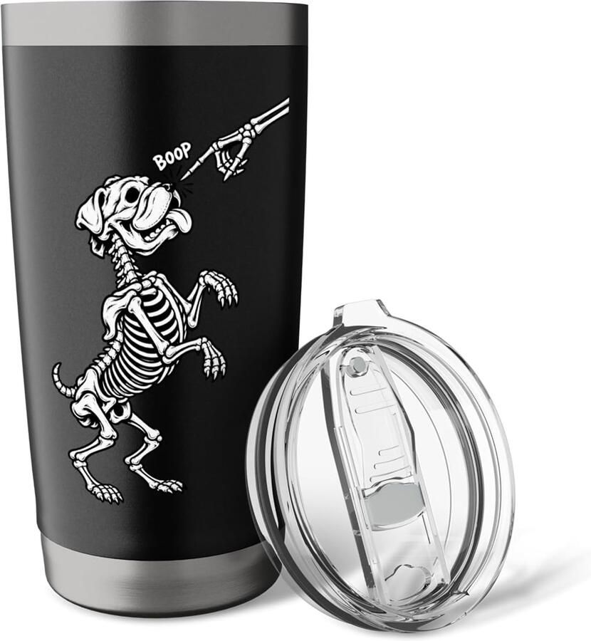 Skelet bulldog mok voor Halloween