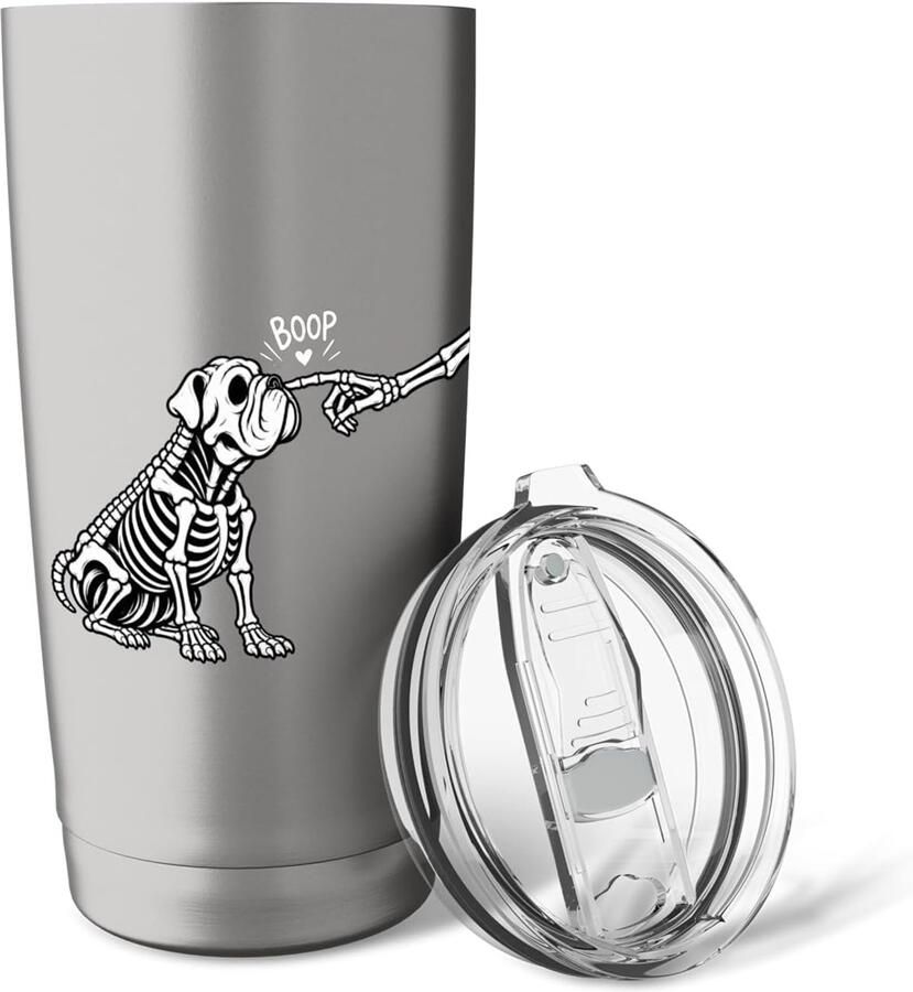 Skelet bulldog mok voor Halloween