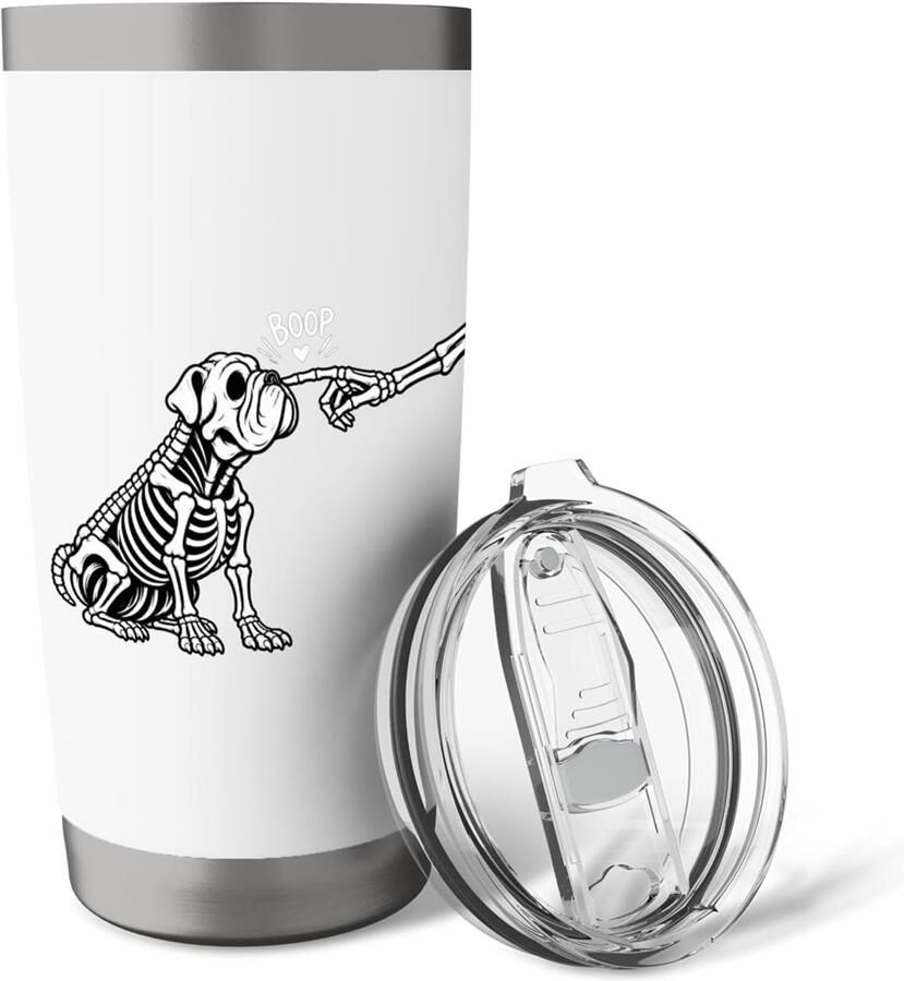 Skelet bulldog mok voor Halloween