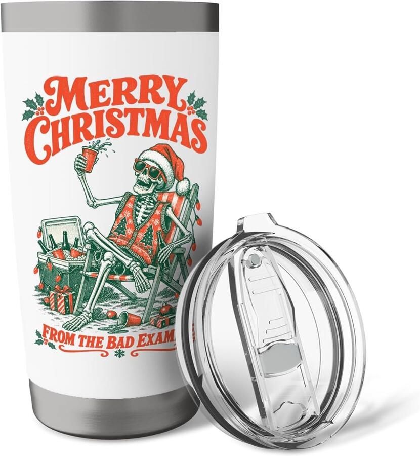Skelet Grappig Kerst Drinkbeker Dubbelwandig RVS