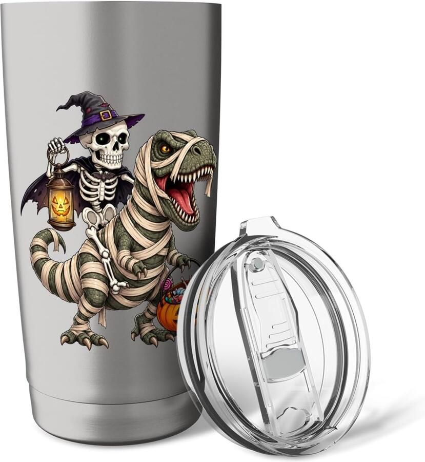 Skelet pompoen horror dinosaurus Halloween beker