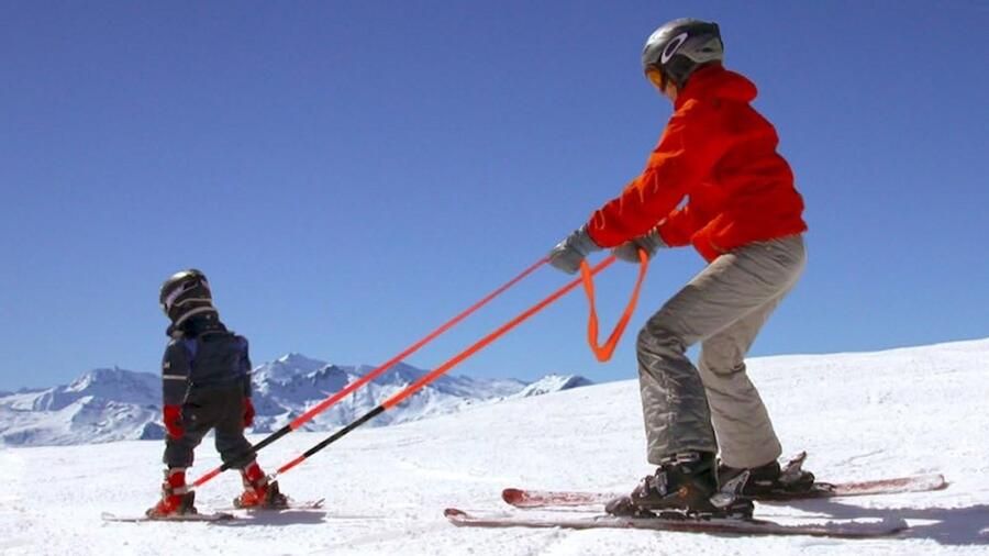 Skischool Harnas voor Kinderen Beginner Ski Koppelriem met Laarsbevestiging