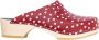 Skolys W-320.06 klompen dames medische clogs tuinklompen werkklompen verpleegkundige ziekenhuis instap rood + witte stippen - Thumbnail 1