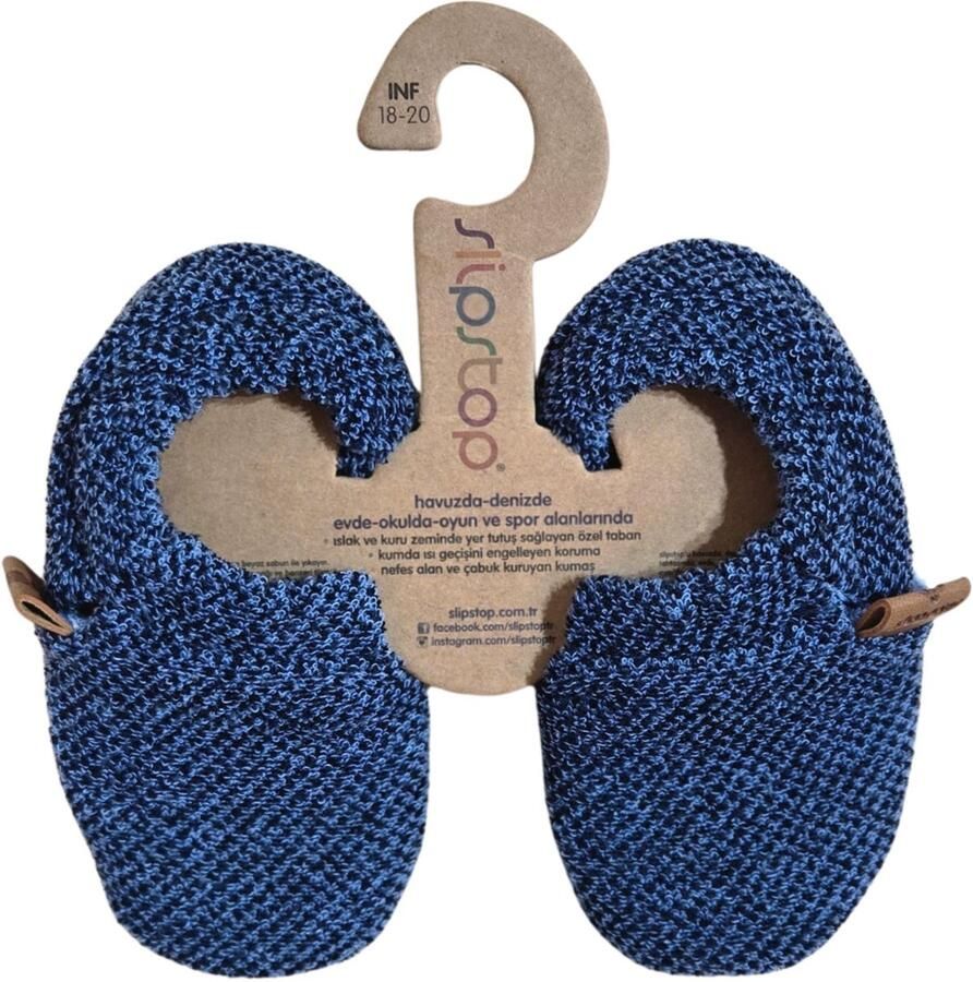 Slip stop winter slof blauw