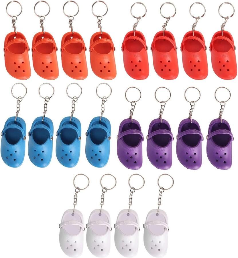 Slipper Sleutelhanger Kleuren Mini Zachte Siliconen Schoenen Sleutelhanger voor Tas Rugzak 20 Stuks voor Valentijnsdag Jubileumcadeau