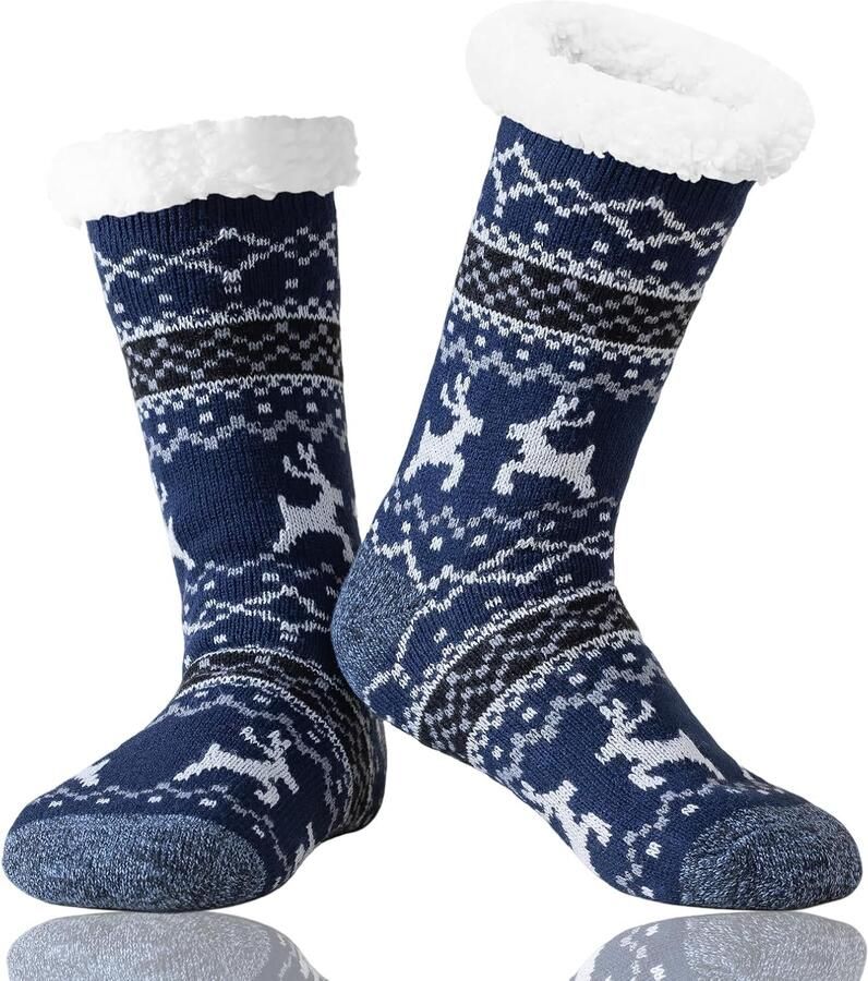 Slipper Sokken Voor Heren Antislip Grippers Winter Thermische Gezellige Warme Fleece Gevoerde Dikke Huis Ziekenhuis Slaap Sokken