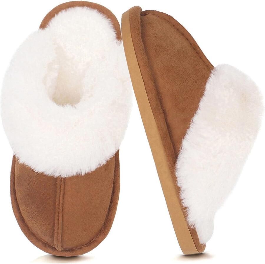 Slippers memory foam zacht pluche warme huisschoenen antislip indoor en outdoor (geschikt voor 37-38)