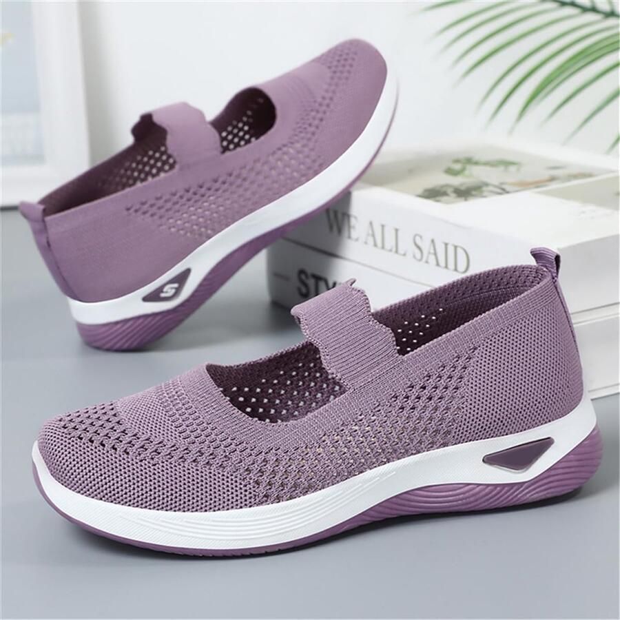 Slippers met ronde neus slip-on anti-slip ademend voor dagelijks gebruik. Blauw Roze Zwart Beige Lila