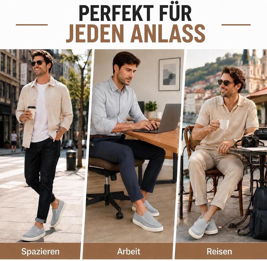 Slippers voor heren ademend en licht