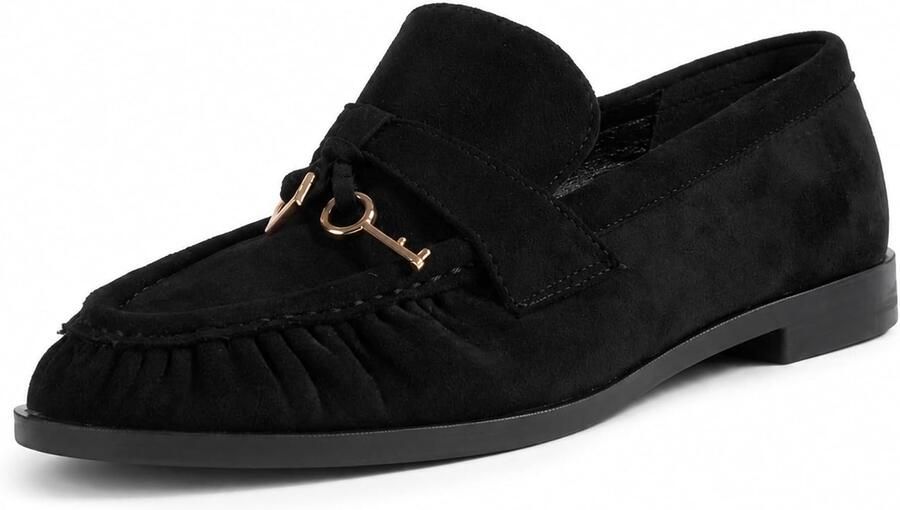 Slippertjes voor vrouwen imitatie wildleder lage hak