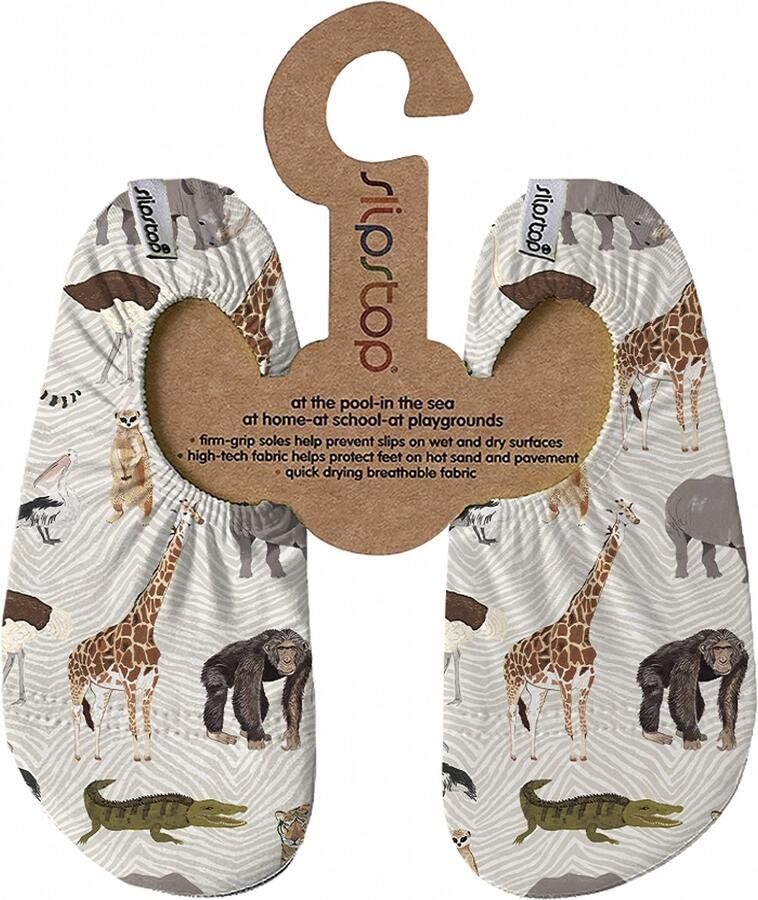Slipstop waterschoenen beige Textiel Dierenprint 27 29