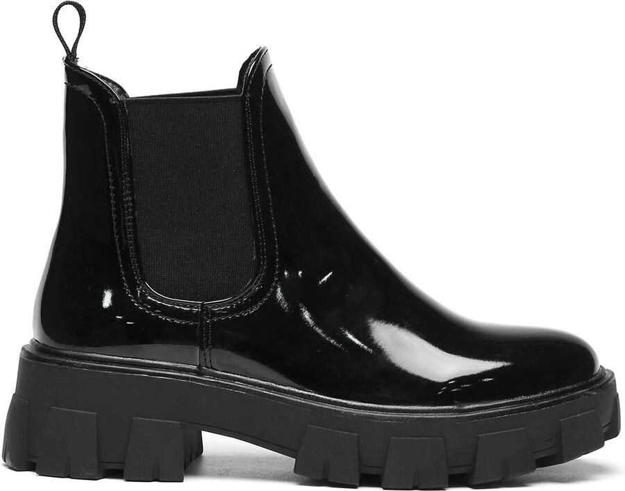 Weloveshoes Smile Favorites Dames Chelsea boots Zwart Imitatieleer Lak - Foto 1