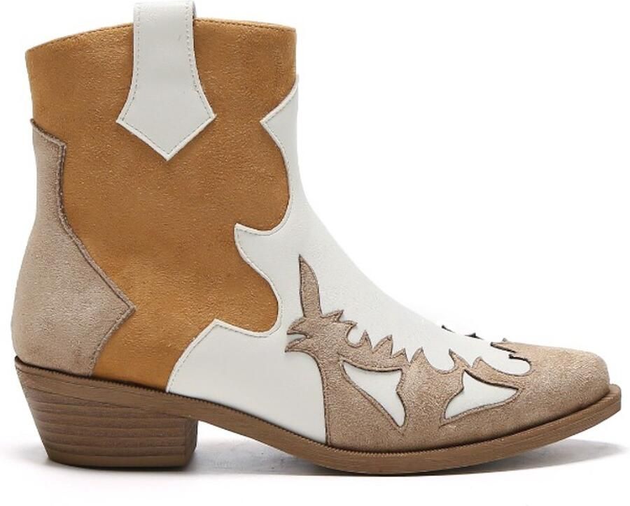 Weloveshoes Smile Favorites Dames Cowboylaarzen Western Kort Camel Suedine - Foto 2