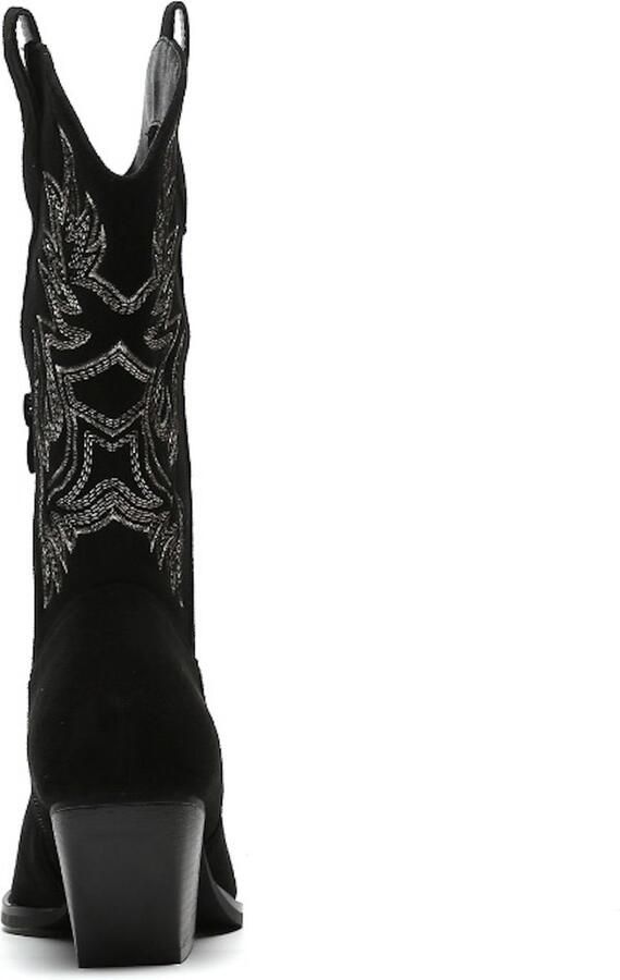 Weloveshoes Cyber Monday Deal Dames Cowboylaarzen met Hak Suedine Zwart - Foto 8