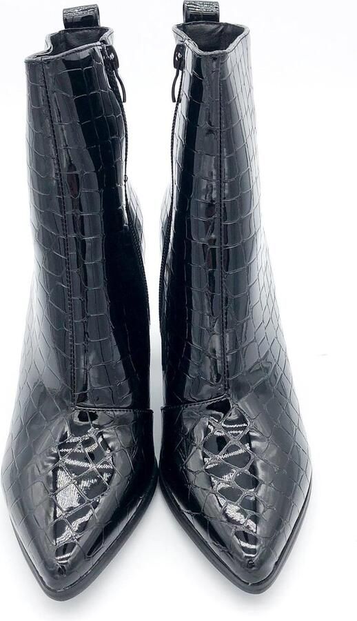 Weloveshoes Cyber Monday Deal Dames Enkellaarzen met Hak Imitatieleer Zwart - Foto 7