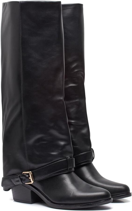 Weloveshoes Smile Favorites Dames Laarzen Zwart Imitatieleer - Foto 2