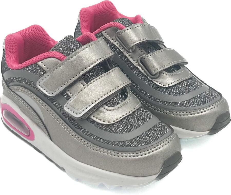 Weloveshoes Smile Favorites Meisjes Sneakers Grijs Zilver Imitatieleer - Foto 2