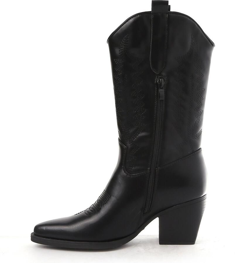 Weloveshoes Black Friday Deal Dames Cowboylaarzen met Hak Imitatieleer Zwart - Foto 3