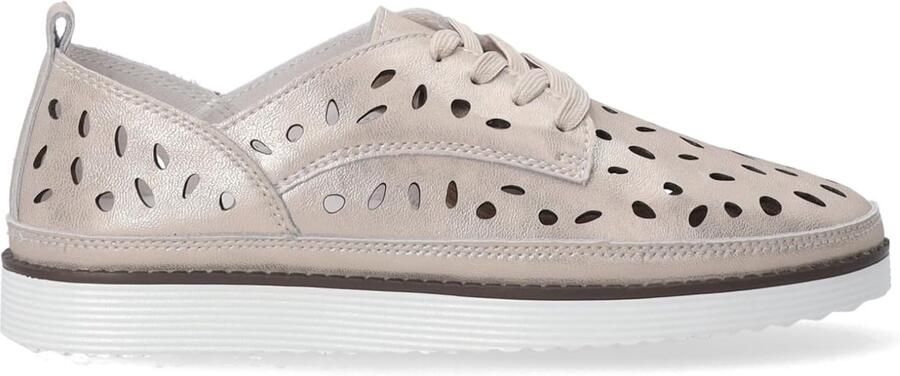 Sneakers van echt leer met ovale uitsparingen Oxford-stijl