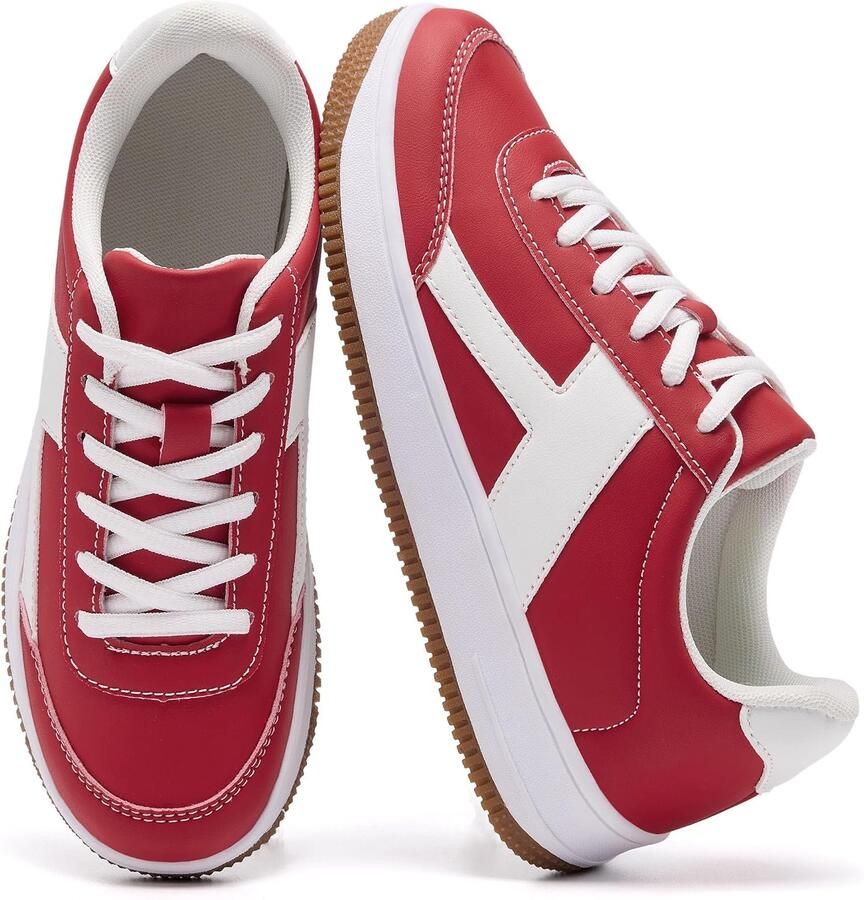 Sneakers van leer voor dames