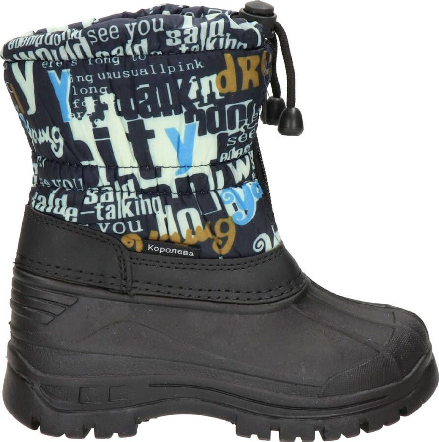 Snow Fun snowboots donkerblauw multi Jongens Meisjes Synthetisch Tekst 29