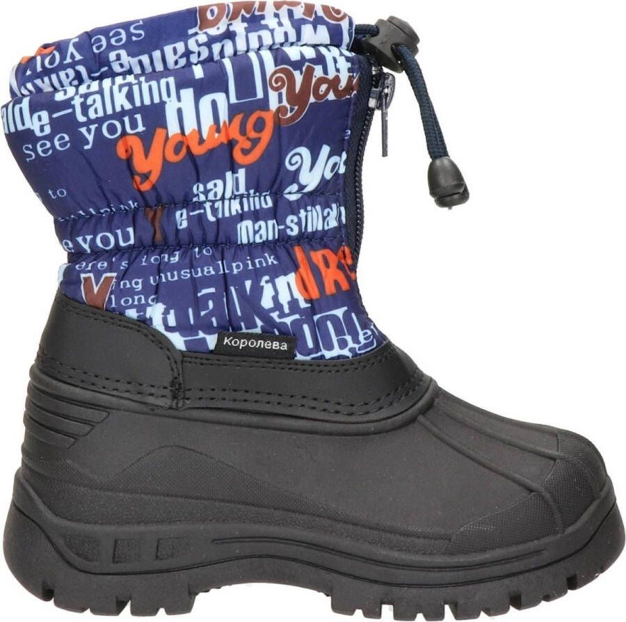 Snow Fun snowboots blauw zwart Jongens Meisjes Synthetisch Tekst 32
