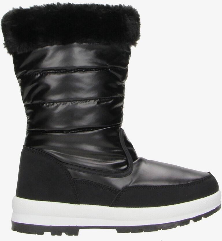 Snowfun gevoerde dames snowboots met imitatiebont zwart Moonboots