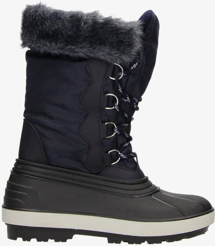 Snowfun gevoerde dames snowboots met vetersluiting Zwart Moonboots