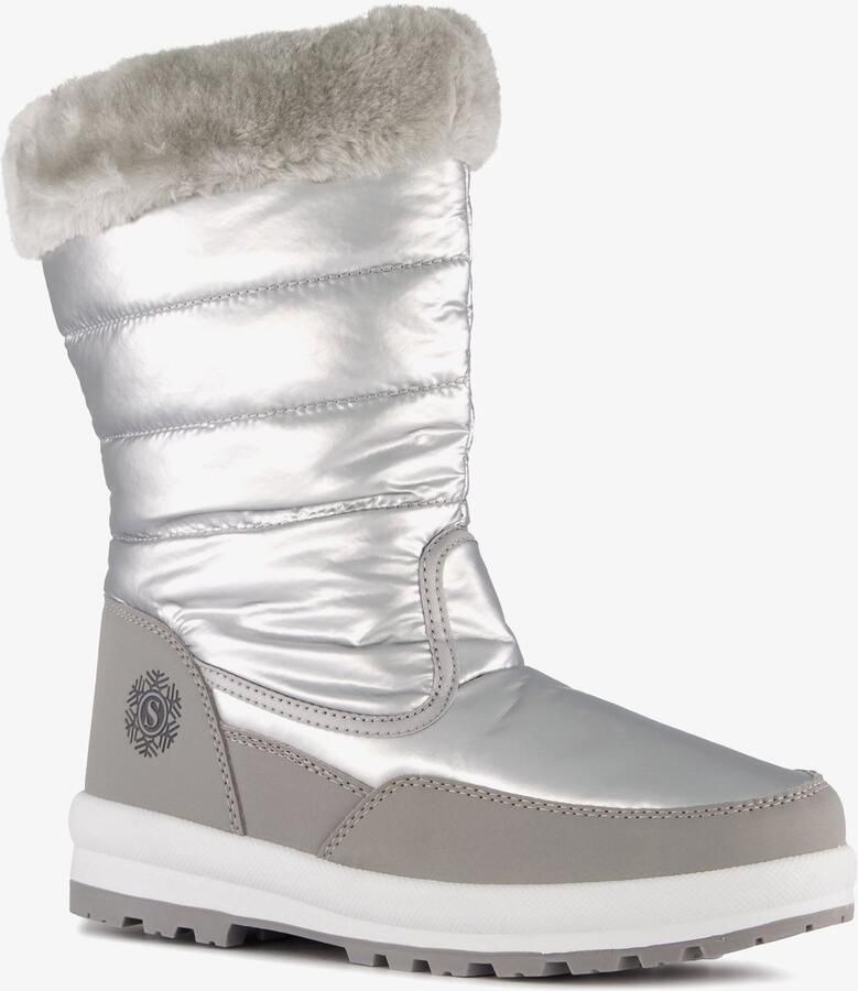 Snowfun gevoerde dames snowboots zilerkleurig Zilver Moonboots