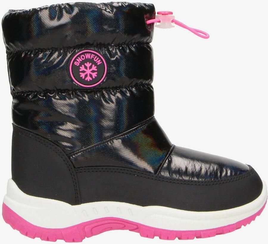 Snowfun gevoerde kinder snowboots zwart roze Moonboots