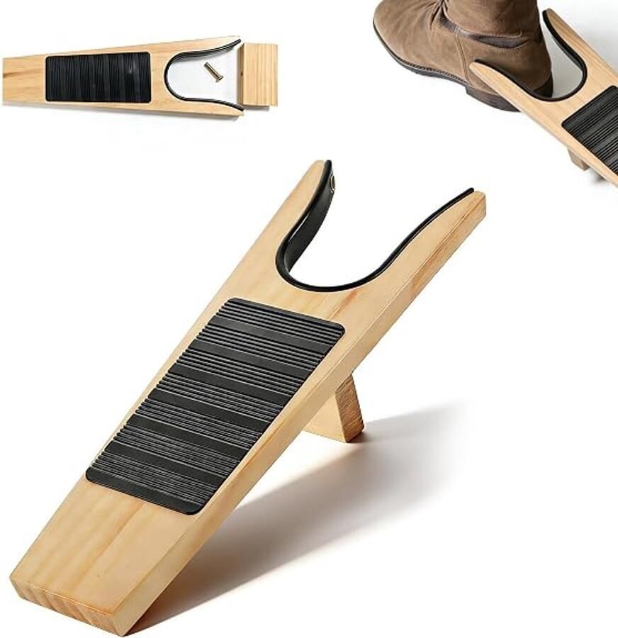 SNQ Boot remover Houten Laarzenverwijderaar Laarzentrekker voor Cowboylaarzen Met Antislip Voetpad en Zachte Microvezel Rand Beschermt Schoeisel 34 x 9 5 x