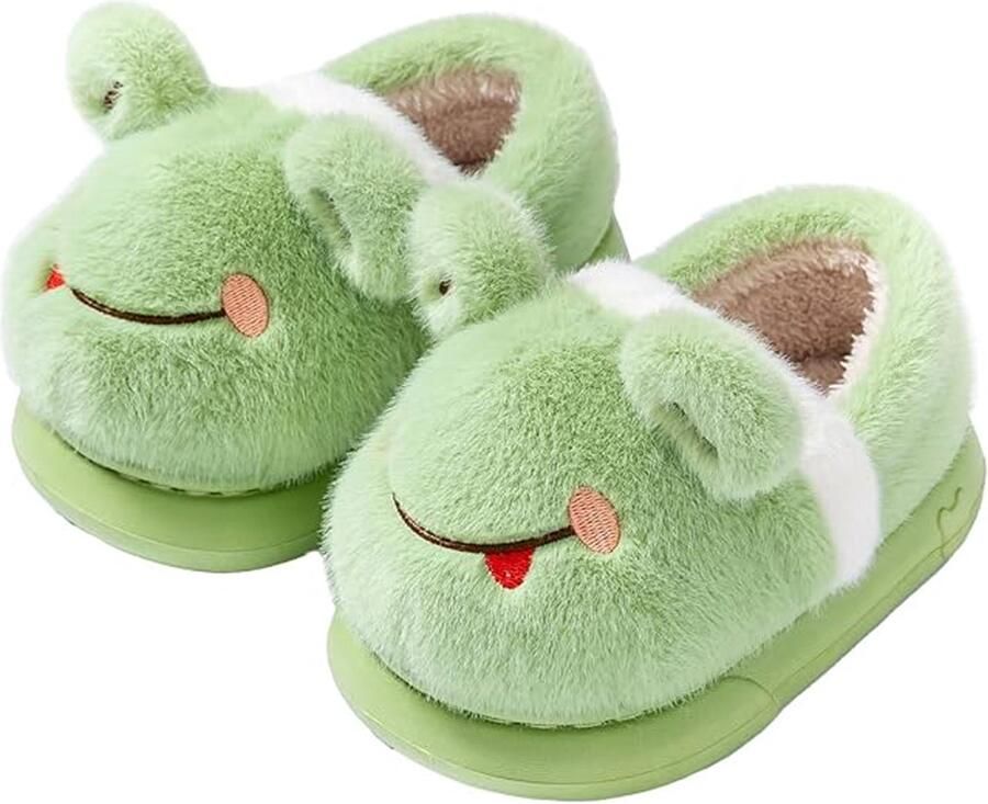 SNQ Kinderpantoffels Katoenen pantoffels Warme Pluche Pantoffels Voor en Zacht en Antislip 35 36