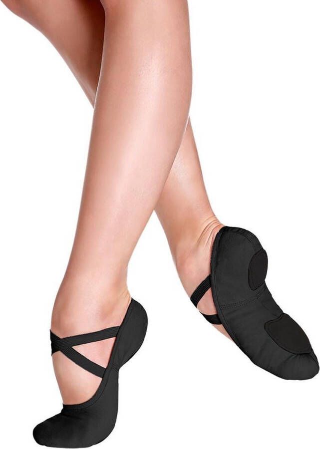 Só Dança Balletschoenen Zwart van Elastisch Canvas & So Danca SD16 Splitzool Schoen - Foto 1