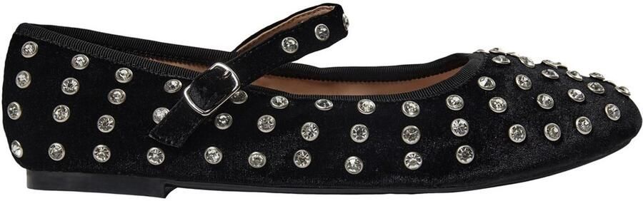 Sofie Schnoor Ballerina van fluweel met strass
