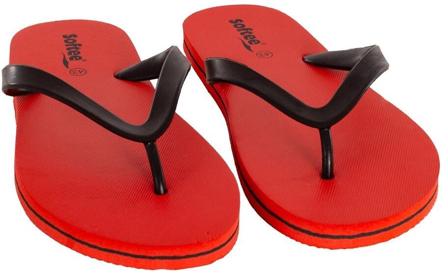 Softee Coconut Teenslippers Rood Zwart