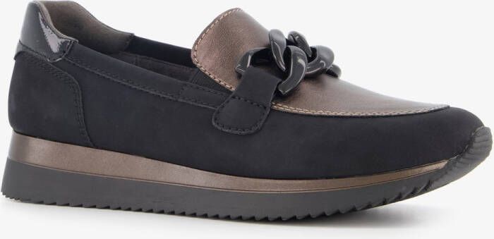 Softline dames instappers met H leest zwart brons