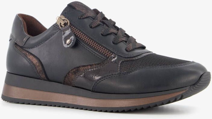 Softline dames sneakers met H leest zwart brons