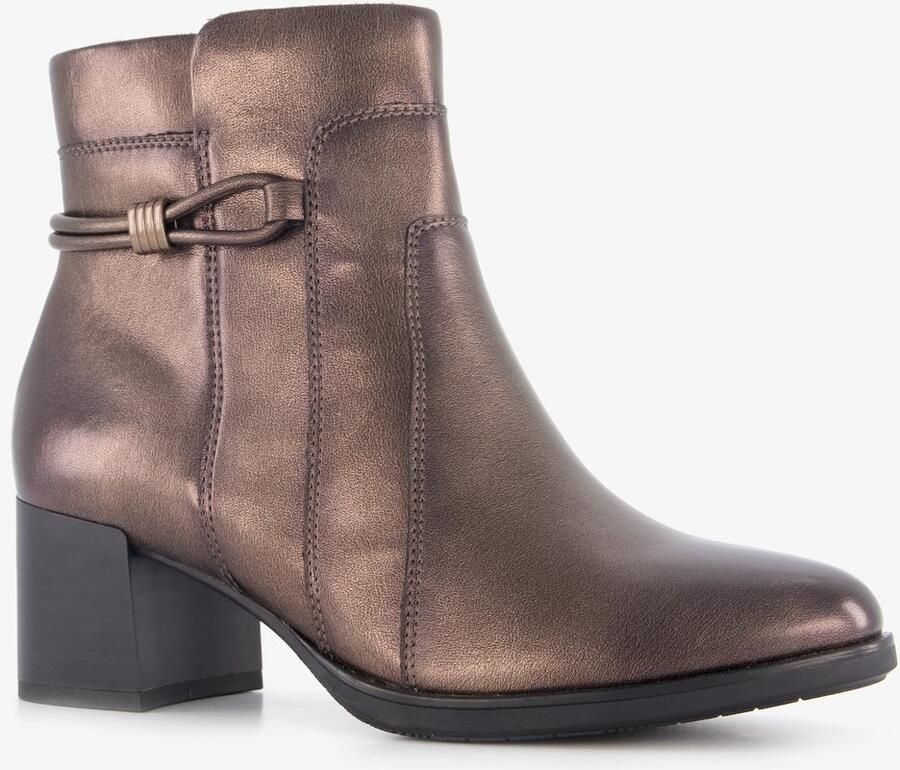 Softline dames enkellaarsjes met H leest brons Uitneembare zool