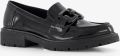 Softline dames lak loafers zwart Uitneembare zool - Zwart