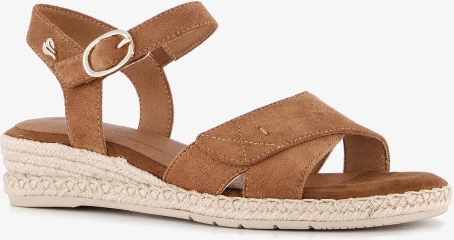 Softline dames sandalen met H-leest cognac