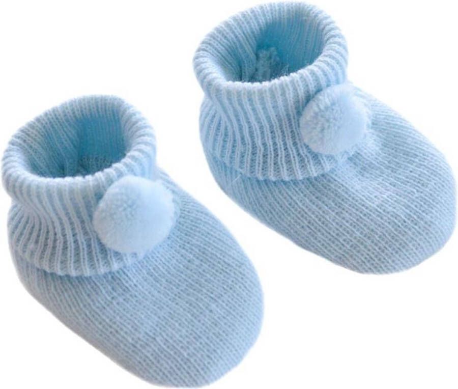 Softtouch Soft Touch Babyslofjes Pompom 0-3 Maanden Jongens Blauw