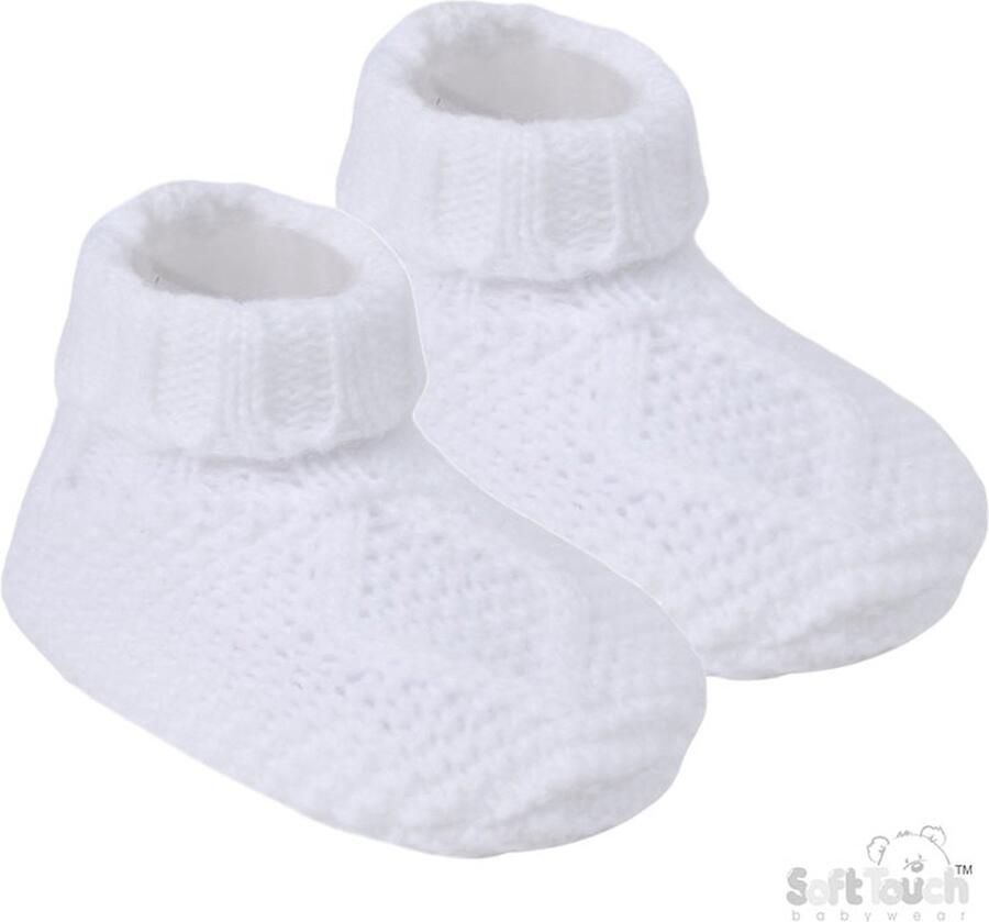 Softtouch Soft Touch Babyslofjes De Luxe Chain Knit Unisex (Off) White ABO14