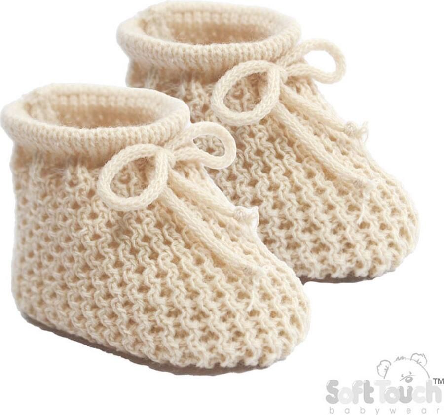 Softtouch Soft Touch Babyslofjes New Born Unisex Coffee S401-COF Verzonden als afbeelding met vooorgevormde inleg (pakket!)