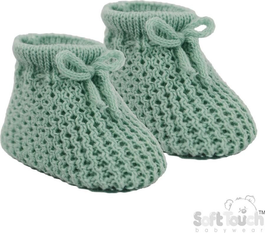 Softtouch Soft Touch Babyslofjes New Born Unisex Sage Green S401-SG Verzonden als afbeelding met vooorgevormde inleg (pakket!)