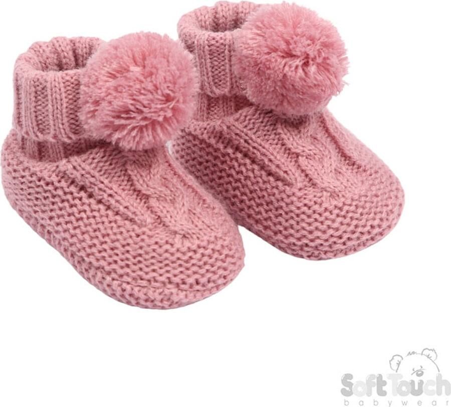Softtouch Soft Touch Babyslofjes Pompom De Luxe Meisjes Dusty Pink ABO12