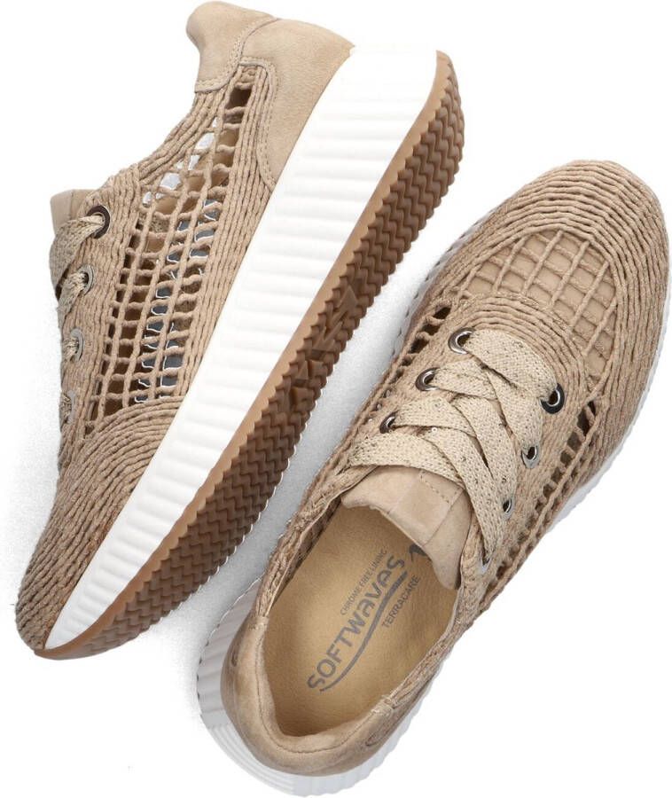 Softwaves 8.95.04 Lage sneakers Leren Sneaker Dames Beige