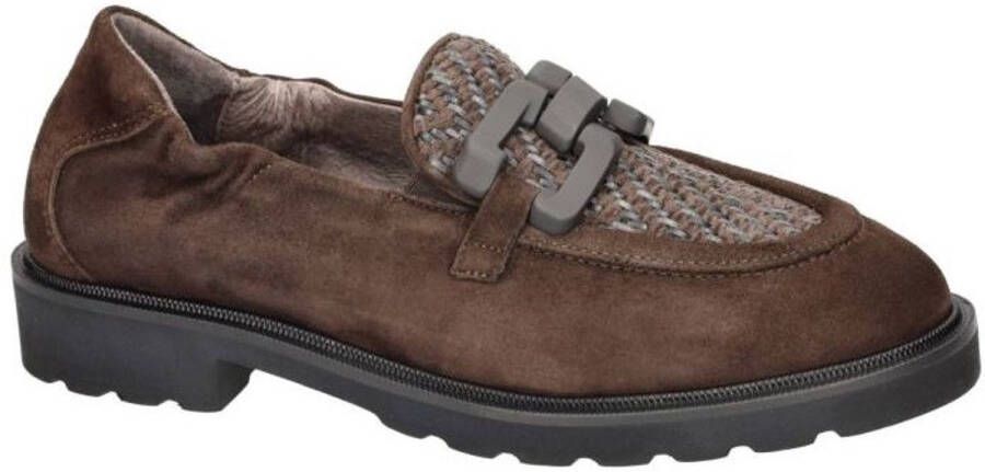 Softwaves -Dames bruin donker ballerina's & mocassins