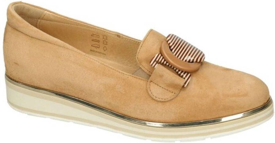 Softwaves -Dames camel ballerina's & mocassins